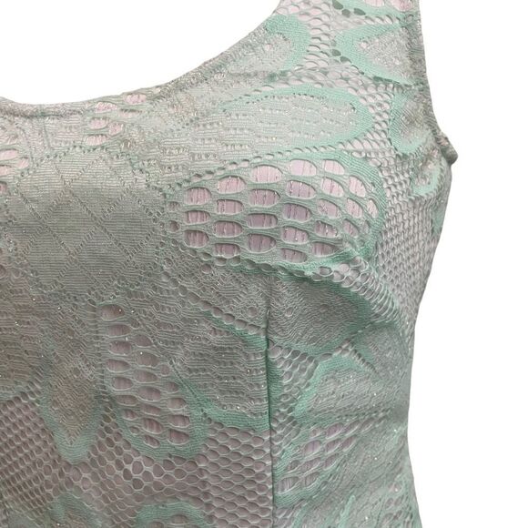 Lilly Pulitzer Lonnie Iridescent Daisy Lace Mini Dress Seafoam Green lined sze 0 - Picture 7 of 13